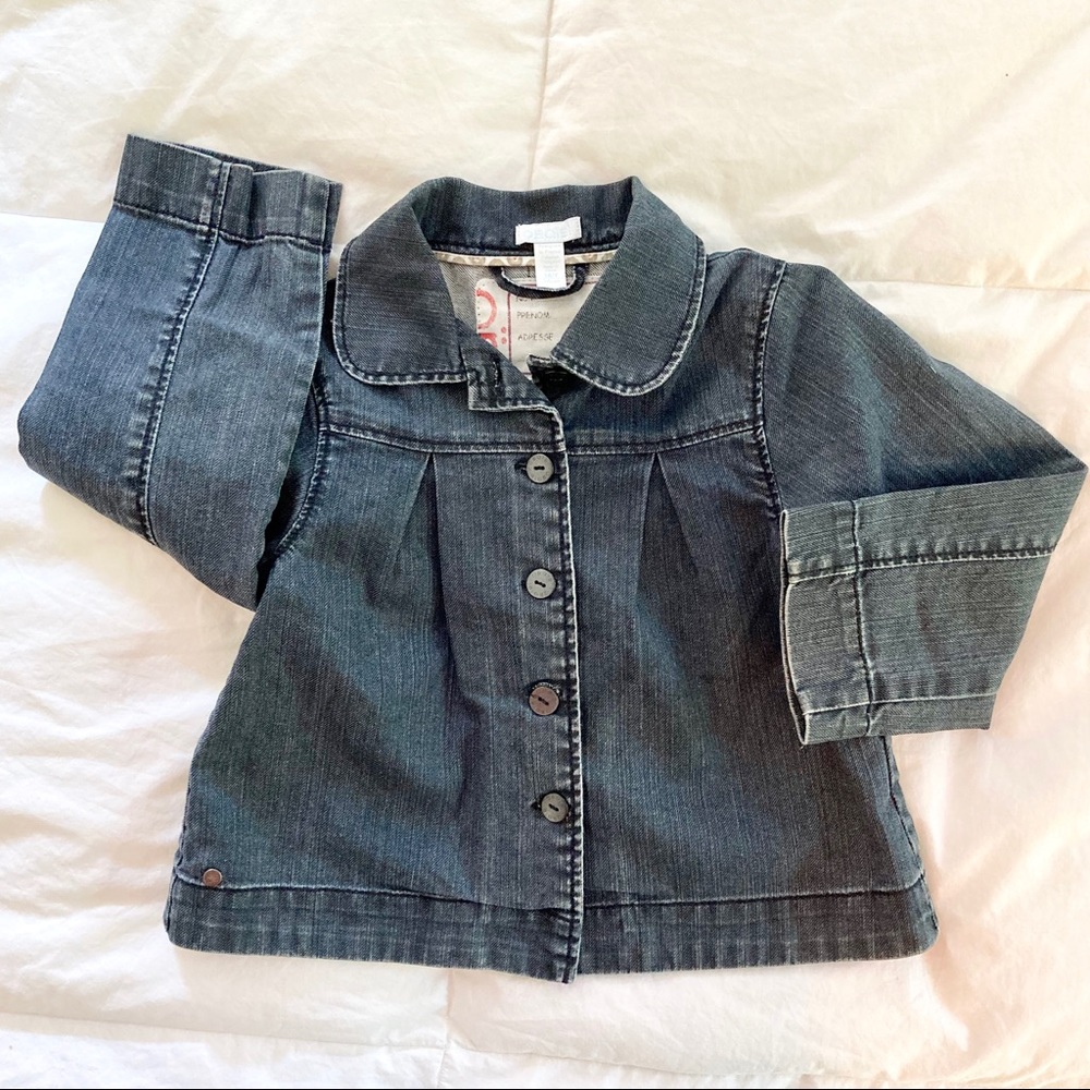 French Okaidi Denim Swing Coat